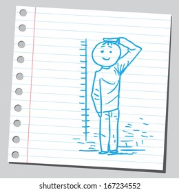 KId measuring himself