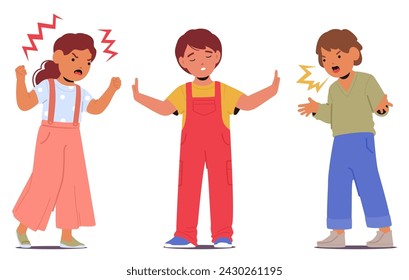 Kid Mediator Gently Navigates Disputes, Employing Empathy And Understanding To Bridge Conflicting Friends, Fostering Harmony And Restoring Joyful Connections In The Playground. Vector Illustration