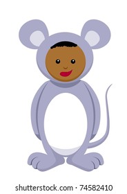 Kid with mouse costume