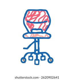 kid office chair bedroom doodle icon sketch vector. kid office chair bedroom sign. isolated symbol illustration