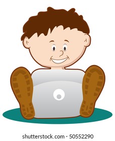 kid on computer laptop fun with games