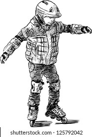 kid on roller skates
