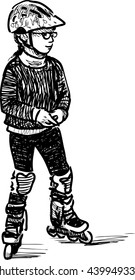 kid on roller skates
