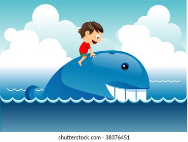 kid on whale