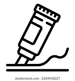 Kid paint tube icon outline vector. School learn. Kids teaching