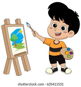 Painting Boy Images, Stock Photos & Vectors | Shutterstock