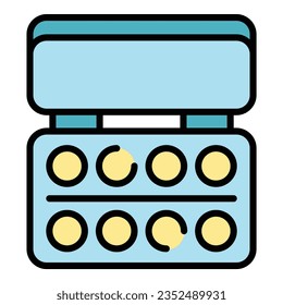 Kid palette icon outline vector. Art school. Artist class color flat