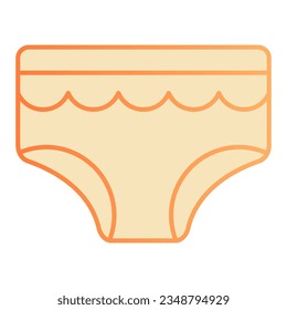 Kid panties flat icon. Baby briefs orange icons in trendy flat style. Child s underwear gradient style design, designed for web and app. Eps 10