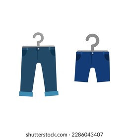 kid pants and hanger flat design style with good quality