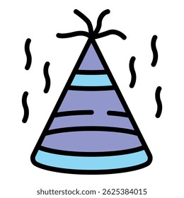 Kid party hat icon. Outline Kid party hat vector icon for web design isolated on white background color flat