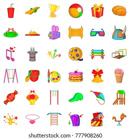 Kid party icons set. Cartoon style of 36 kid party vector icons for web isolated on white background
