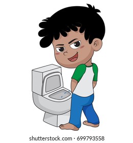kid peeing.vector and illustration.