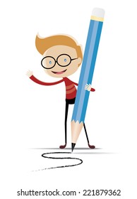 Kid and Pencil