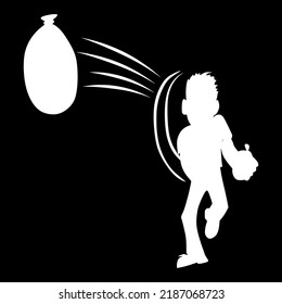 Kid People Rubber Balloon Fight Cartoon Water Boy Throw Summer Splash Activities Throwing Burst Man Fun Vector