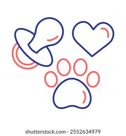 Kid Pet Friendly – Paw, Heart, and Pacifier Representing Safe and Comfortable Design