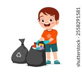 kid pick plastic bottle for cleaning