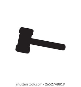 Kid plastic hammer toy silhouette vector flat illustration design. 
