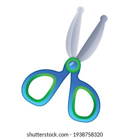 Kid plastic scissors icon. Cartoon of Kid plastic scissors vector icon for web design isolated on white background