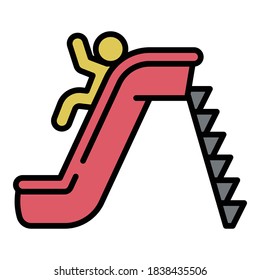 Kid plastic slide icon. Outline kid plastic slide vector icon for web design isolated on white background