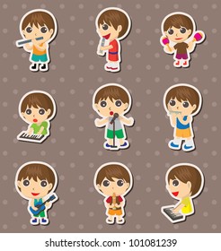 kid play music stickers