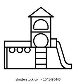 Kid playground complex icon. Outline kid playground complex vector icon for web design isolated on white background