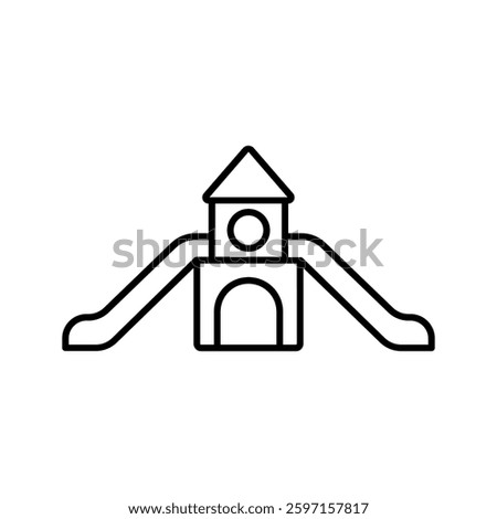 Kid playground icon color editable on white background