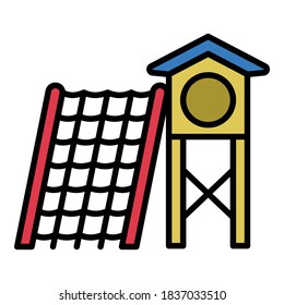 Kid playground icon. Outline kid playground vector icon for web design isolated on white background