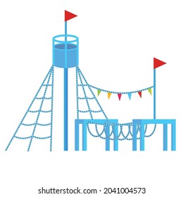 Kid playground icons. Isometric set of kid playground vector icons for web design isolated on white background