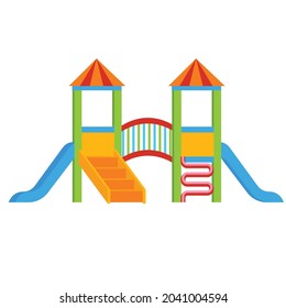 Kid playground icons. Isometric set of kid playground vector icons for web design isolated on white background