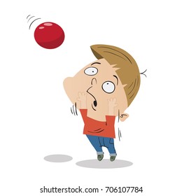 Kid playing with a ball