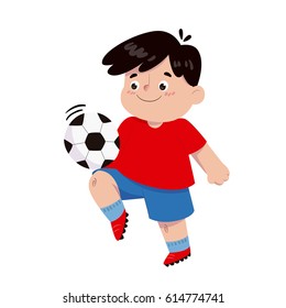 kid playing ball.  flat icon vector illustration