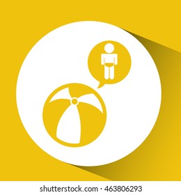 kid playing with ball icon, vector illustration
