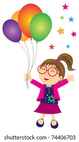 Kid playing with balloon