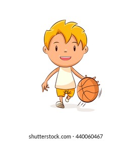 Kid playing basketball