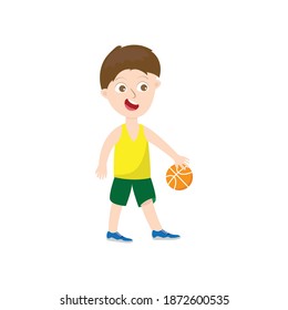 Kid playing Basketball vector design illustration Cartoon