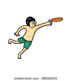 kid playing flying disc