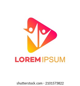 Vector de logotipo de reproducción infantil, plantilla de diseño de logotipo infantil, concepto de diseño de logotipo, plantilla de logotipo de botón de reproducción