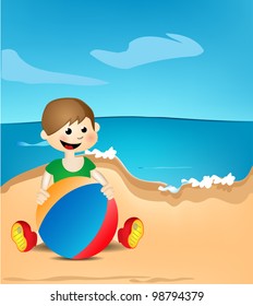 kid playing on the beach