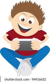 Kid Playing A Phone Game