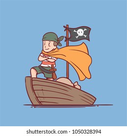 kid playing as pirate