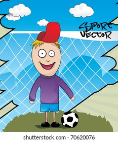 kid playing soccer vector cartoon