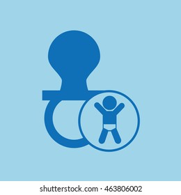 kid playing with toy icon, vector illustration