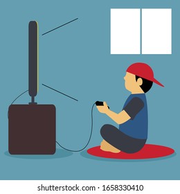 A kid playing video games