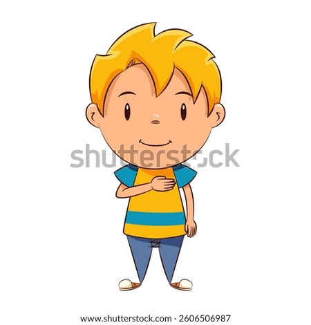 Kid Pledge of Allegiance, vector illustration
