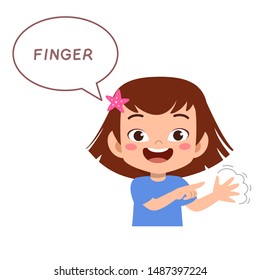 kid pointing body part vector