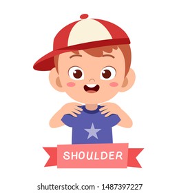 kid pointing body part vector