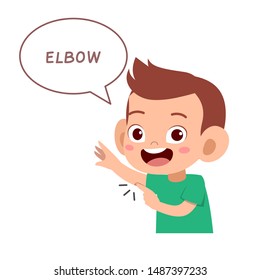 kid pointing body part vector