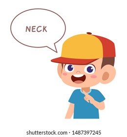 kid pointing body part vector