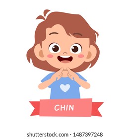 kid pointing body part vector