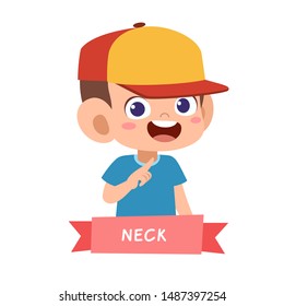 kid pointing body part vector